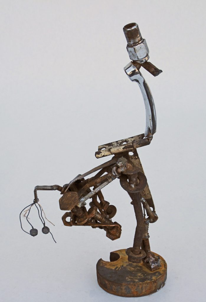 Metal sculpture horse