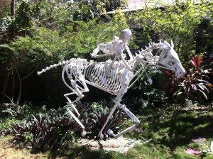 horse made from car parts