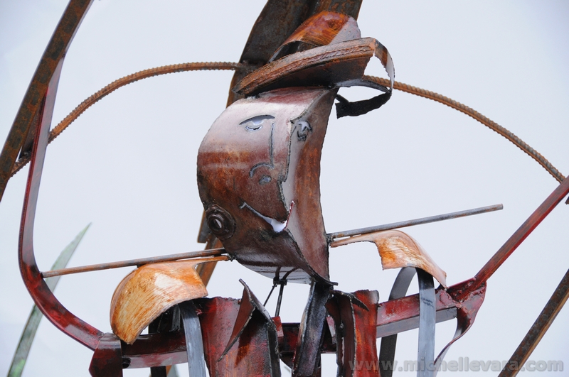 the face of an adirondack guide- metal sculpture