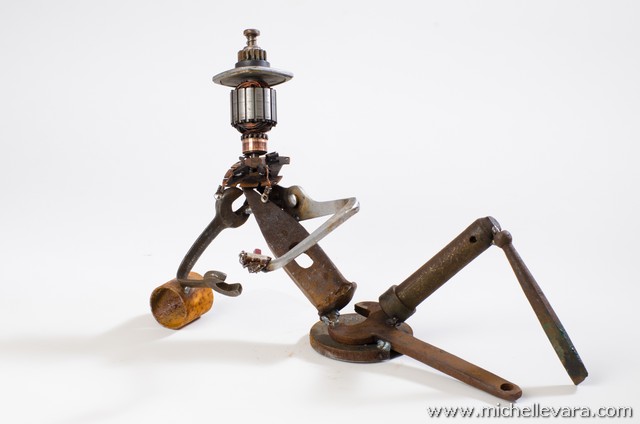 metal sculpture couch potato