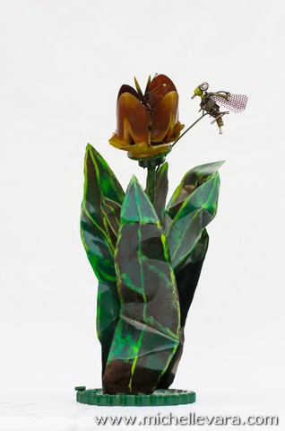 metal sculpture Flowers, Tulips, 