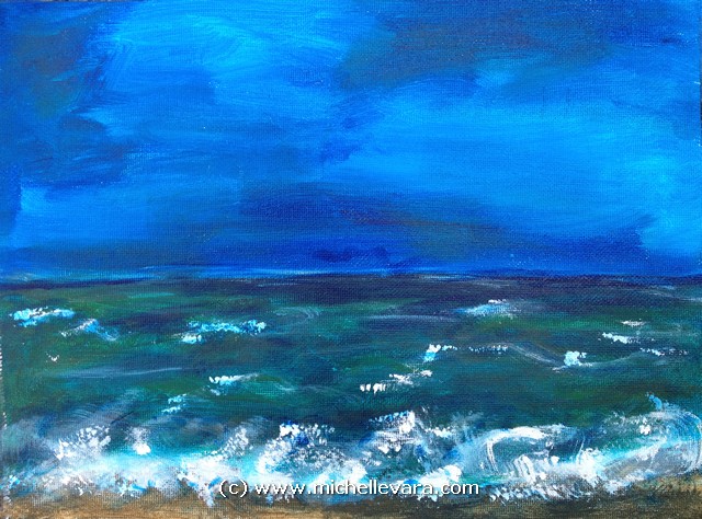 michelle vara paints the coast Acrylic canvas painting of New Hampshire coast