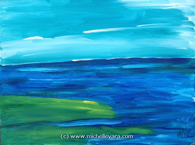 michelle vara paints the coast Acrylic canvas painting of New Hampshire coast