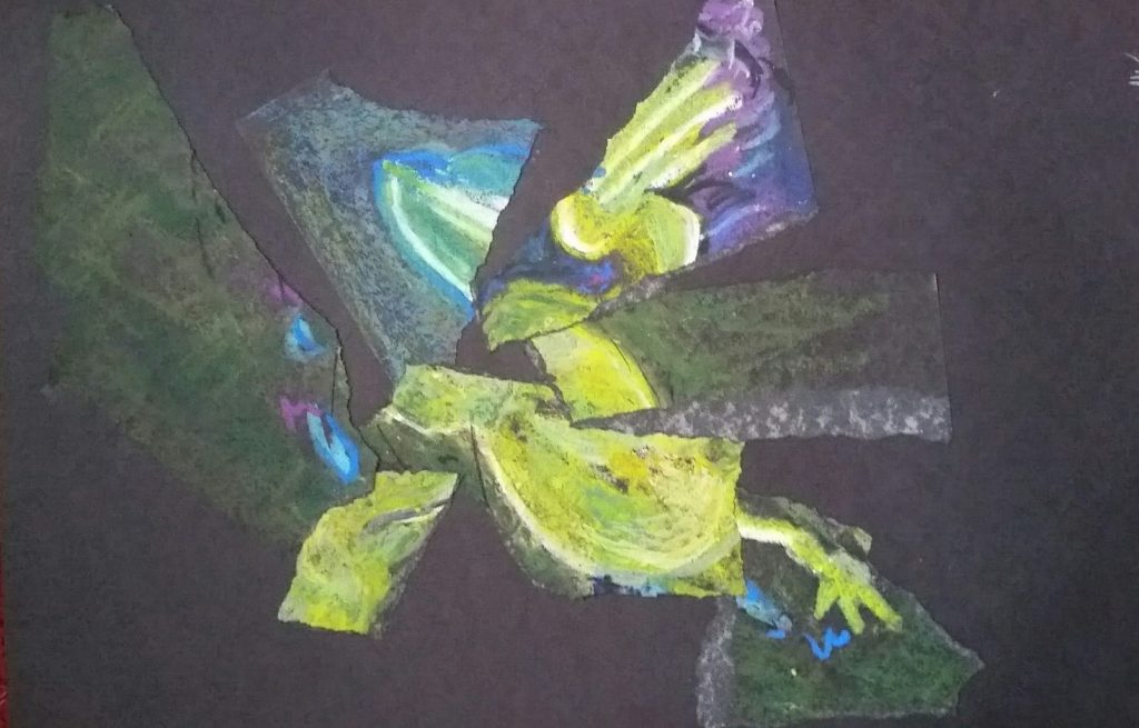 Oil Pastel, OMI Art Center, Bull Frog, miChelle vara, oil pastel