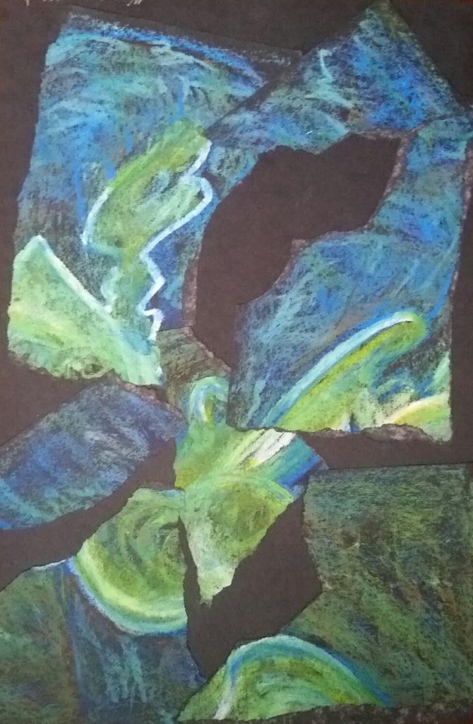 Oil Pastel, OMI Art Center, Bull Frog, miChelle vara, oil pastel