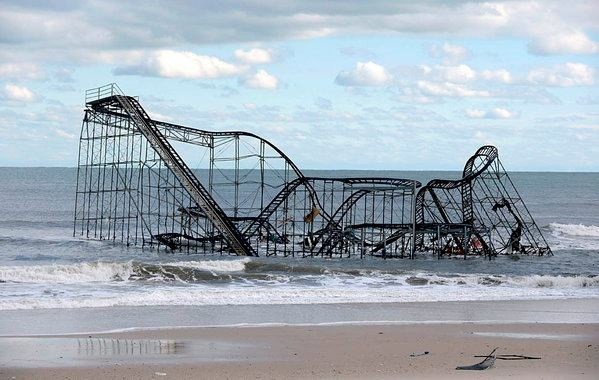 Rollercoaster in the Ocean after Strorm Sandy NJ