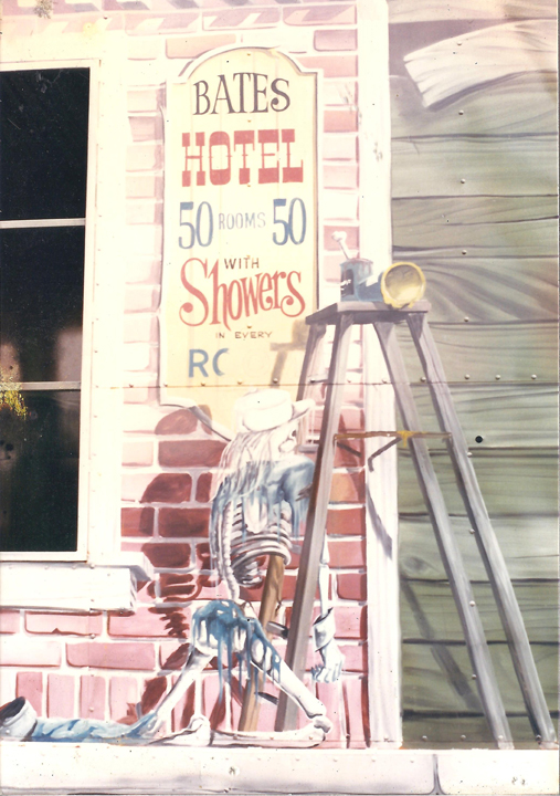  Painted on exterior of traveling fun House. Smallest panel 20' 