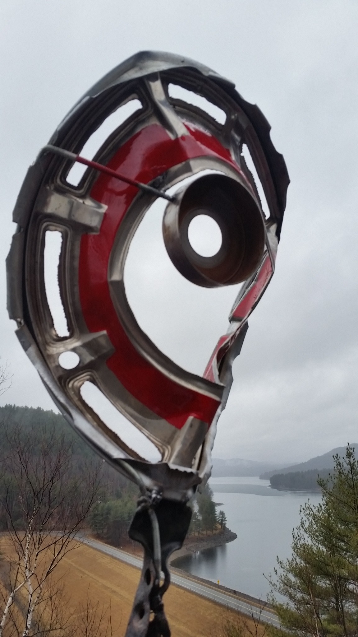 Hubcap Metal sculpture