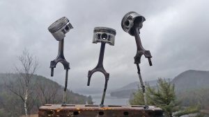 metal sculpture using Automotive paarts