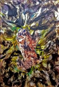 21._Phoenix Son 21._Phoenix Son (2016) 6' x 4', Tar and oil on photographic canvas.