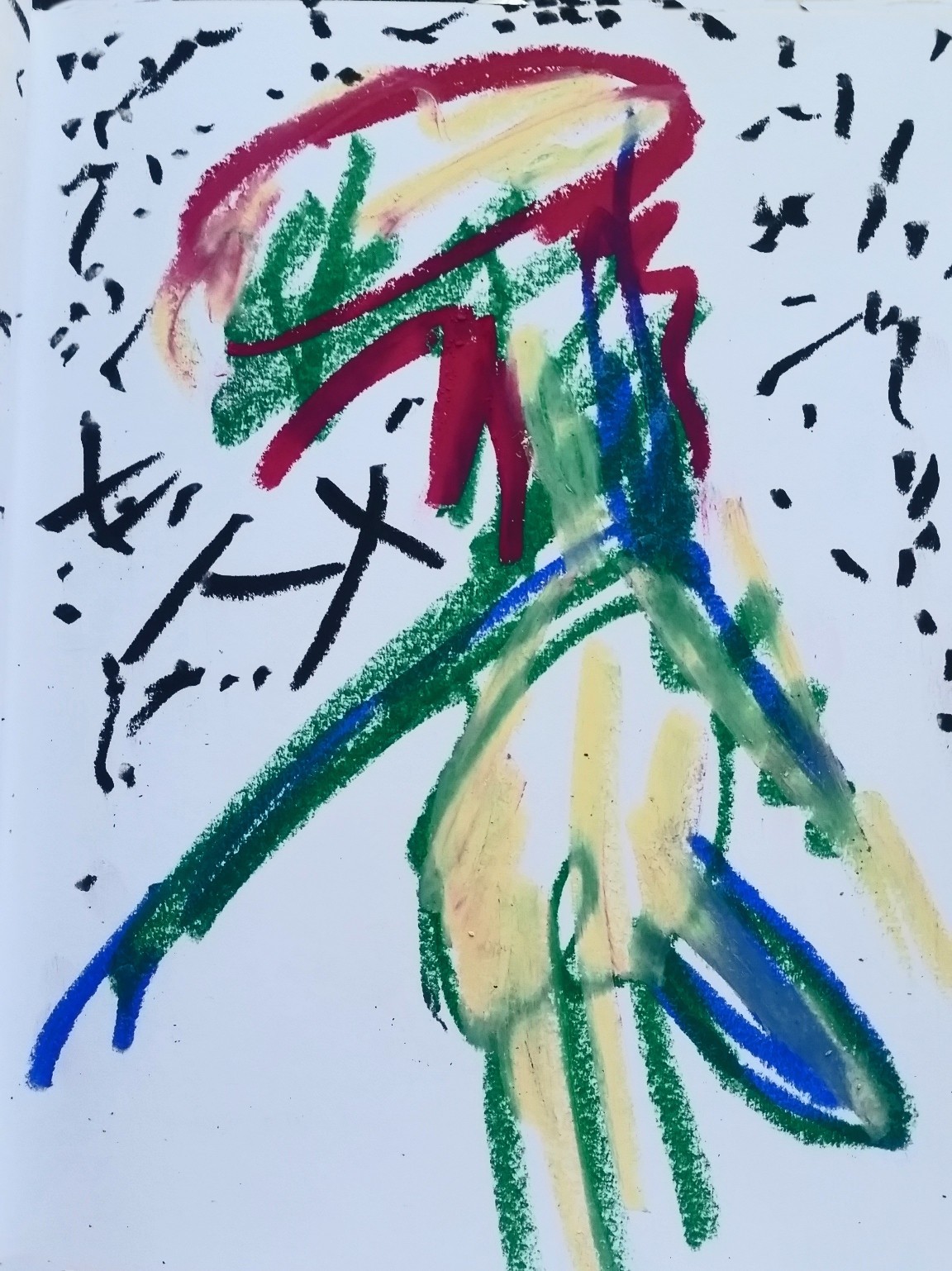 Late- Oil Pastel on paper