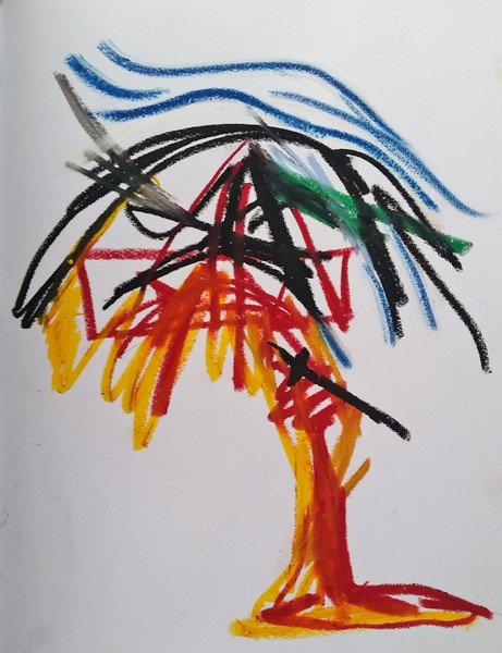 Sample of: Artist Daily practice of creating Oil Pastel Drawings; Visual conversations.