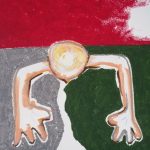 No.53_ Grounded _oil pastel - that became 36" X 72" Oil & Tar painting