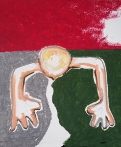 No.53_ Grounded _oil pastel - that became 36" X 72" Oil & Tar painting