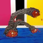 no. P20. Limb 36"x 48" Tar and oil paint on canvas.