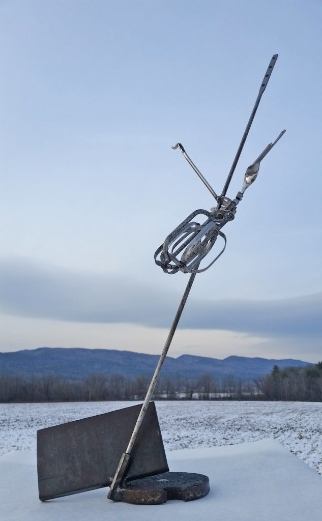 metal sculpture, 247. Mixed Signals in patterns of flight.