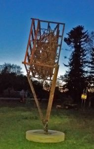 256. ˈfôrCHən/z , metal sculpture that changes over time representing memory.