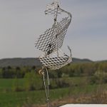 257. Traumatic Stress , 24” h x 12”, Aluminum, Stainless steel, mesh, valve release, temper spring, real estate sign stock, stainless, galvanized, steel, welded. Finish is intended to be RAW- found.