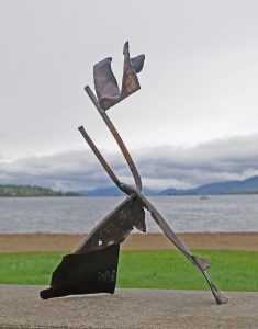 metal sculpture depicting Joy