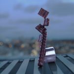 Sculpture photographed on the roof top of the Cleveland Clinic Hospital in Chicago IL