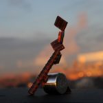 Sculpture photographed on the roof top of the Cleveland Clinic Hospital in Chicago IL