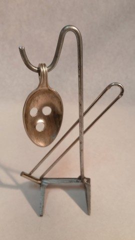 No. 758_ Sun & Moon _metals welded with enamel paint accents. Sculpture that wears like Jewelry.