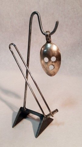 No. 758_ Sun & Moon _metals welded with enamel paint accents. Sculpture that wears like Jewelry.