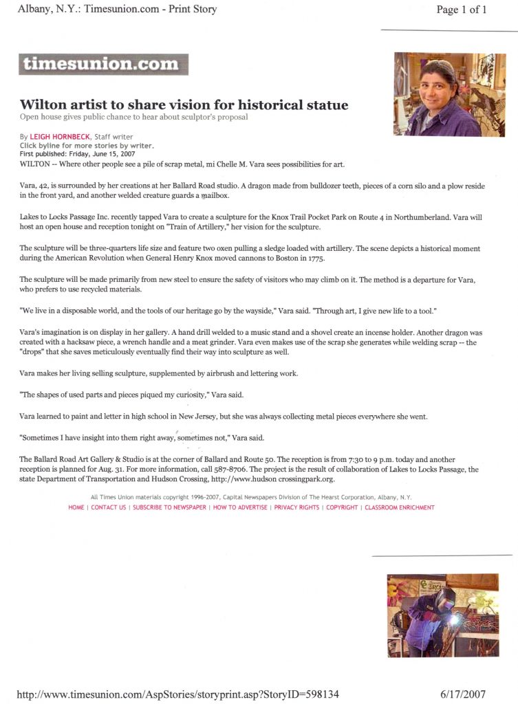 metal sculpture, General Knox Revolutionary war