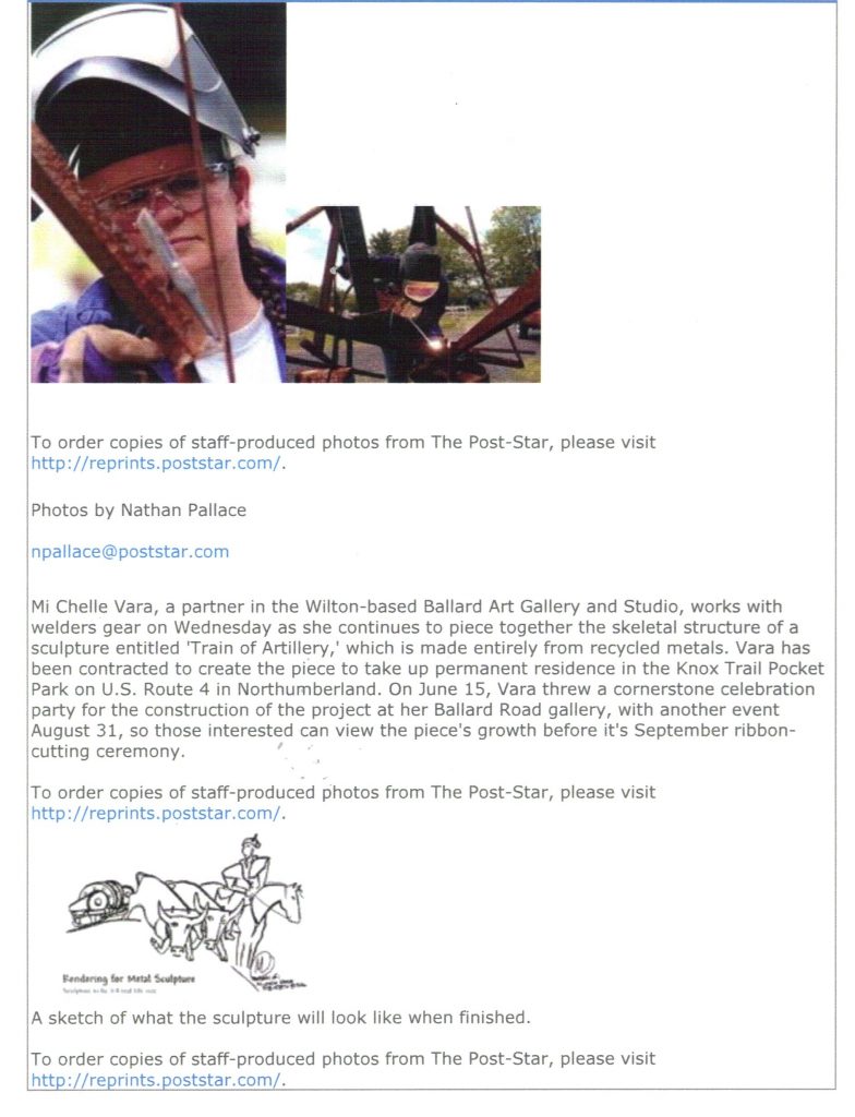 metal sculpture, General Knox Revolutionary war