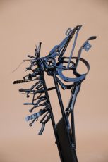 Horse sculpture mad from recycled metal and painted with epoxy.