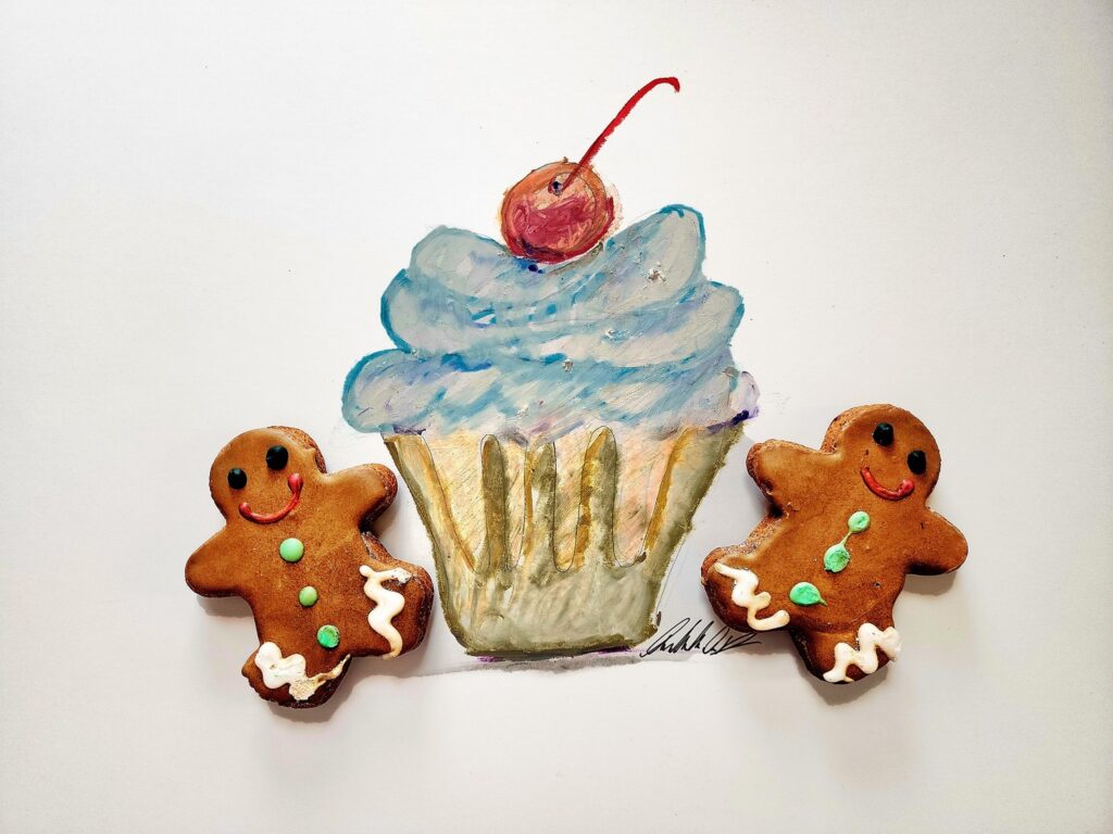 Cupcake Art, with baked gingerbread people.