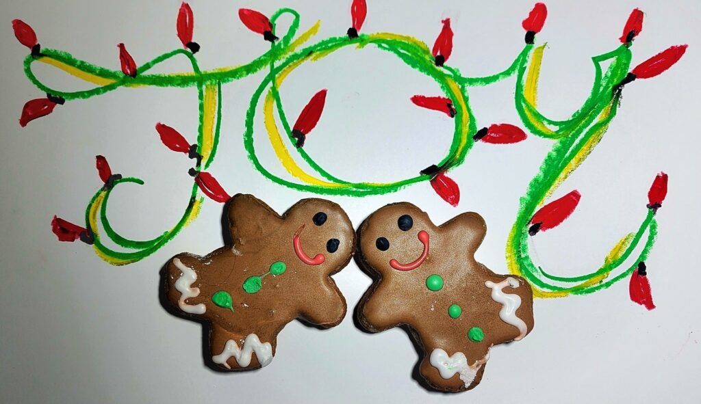 Gingerbread Joy- Oil Drawings with Baked Gingerbread People